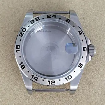 Стоманен корпус часа 39 мм, сапфирен увеличително стъкло, модифицирани аксесоари за часовници с механизъм NH34/ NH35 / NH36, мъжки резервни части за часовници Изображение