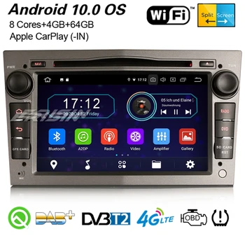 Erisin 6960 8-Ядрен Android 10 CarPlay Кола стерео DAB + DVR OBD2 WiFi ГУМИТЕ Navi За Opel Vauxhall Combo Виваро Corsa, Meriva, Zafira Изображение