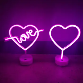Led неонова лампа във формата на сърце, неонова реклама с Висока яркост, Украса с основните лампи, Популярни в Интернет декоративни осветителни тела Изображение