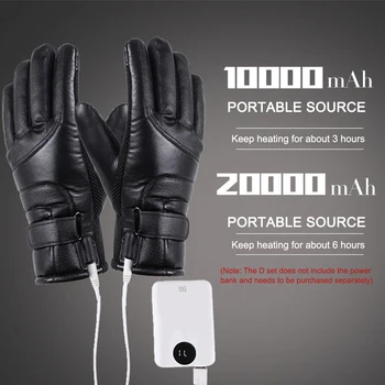 USB Топли ръкавици с топъл за ръцете, ръкавици със сензорен екран, USB електрически ръкавици с топъл, ветроупорен, с постоянна температура за каране на ски, езда, разходки Изображение
