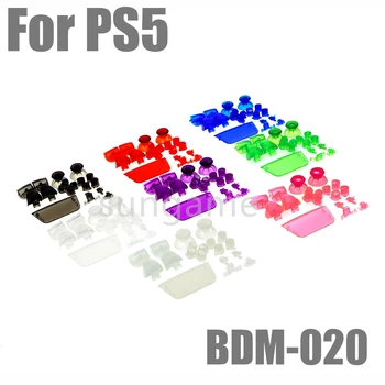 10 комплекта Прозрачни Цветни Бутони, L1, R1, L2, R2 D-pad, Комплект Капачки За Джойстик, Замяна За Геймпада PS5 V2 2.0 BDM-020 Изображение