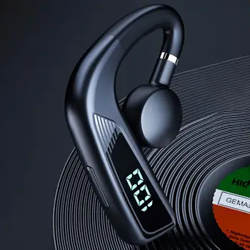 Удобни Леки слушалки с усилвател, безжични слушалки с отолог на една кука, универсални Bluetooth слушалки за игри Изображение