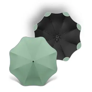 Нощен отразяваща автоматичен чадър от слънце и дъжд, сгъваем чадър от удари, черно лепило, чадър от вятъра Изображение