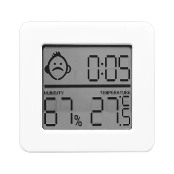 Термометър-влагомер за стая, интелигентен цифров монитор температура и влажност с голям LCD дисплей, за многократна употреба и акумулаторна батерия Изображение