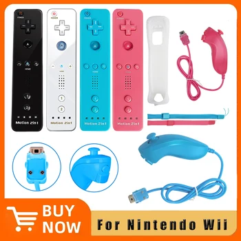 Вграден Безжичен геймпад Motion Plus За игри на Nintendo Wii Управление за Nintendo Wii дистанционно Управление с Джойстик Joypad Изображение