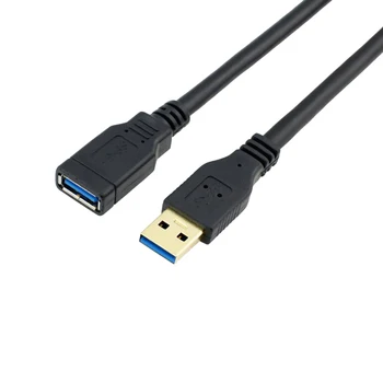 Ультракороткий удлинительный кабел USB 3.0 хъб USB 3.0 A от мъжа към Жената Удлинительный кабел 20 см черен Високоскоростна за Smart TV, PC, лаптоп Изображение