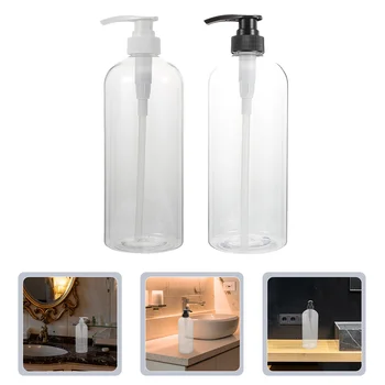 Прозрачна помпа опаковка за сапун и шампоан за баня и кухня, с капацитет 1000 мл, портативен и здрав материал от PET Изображение