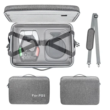 Калъф-чанта за конзолата PS5, контролер, зарядно кабел, аксесоари, пътен XXL, калъф, чанта за съхранение с пагон, чанта Изображение