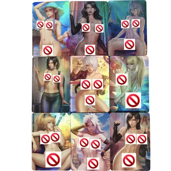 9 бр./компл. аниме Момичета голи Секси флаш-карти ACG Ganyu Tifa Android 21 Kawaii Класическа игра Колекция от аниме Подаръчни Карти играчки Изображение