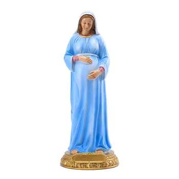 Статуята на бременната Дева Мария, украса от религиозна десктоп смола за помещения Изображение