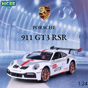 1:24 Porsche 911 GT3 RSR алуминиеви Лети под налягане играчка превозни средства метална модел автомобил звук и светлина наклон назад Колекция от детски играчки A416 Изображение