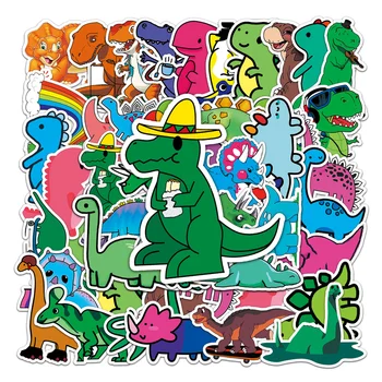 Мультяшные етикети с Динозавром Kawai за кола, лаптоп, телефон, канцеларски материали, декорация, стикери водоустойчиви стикери с Графити, детски Играчки Изображение
