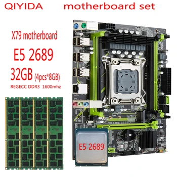 Комплект дънната платка X79 с комбо LGA2011 Xeon E5 2689 CPU 4шт x 8 GB = 32 GB оперативна памет DDR3 Радиатор 1600 Mhz PC3 12800R Изображение