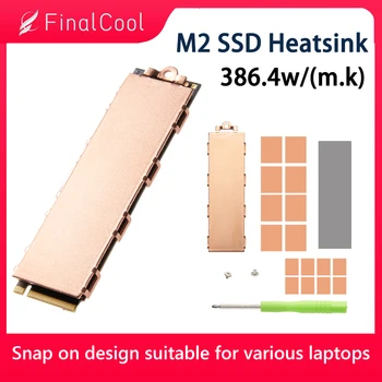Радиатор SSD от чиста Мед M. 2 NVMe 2280 386,4 W/(м. к) Термопластична Силиций накладки За КОМПЮТЪР, Лаптоп, Твърдотелно устройство, Охлаждащ Меден Радиатор Изображение
