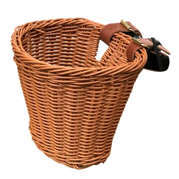 Размерът на кошница от ратан Ръчна изработка, Плетени велосипедна Кошница за Велосипеди за Момичета и момчета Изображение