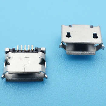 50 бр./лот, конектор Micro USB 5-пинов конектор с загибающейся страна, конектор за зареждане, резервни части за Huawei Sony и т.н. Изображение