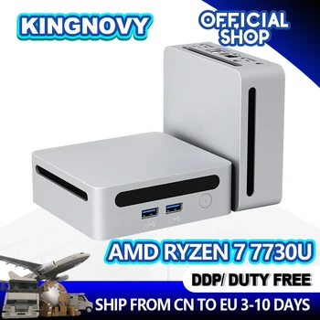Най-продаваните Мини-компютър AMD Ryzen 7 7730U i5-1235U СЪС Супер Тихо вентилатор WiFi 6 Windows 11 Pro 8K 2 * HDMI Type-C Малък КОМПЮТЪР VESA Изображение
