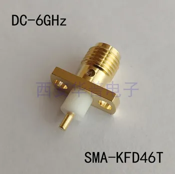 Точков радиочестотни конектор SMA-KFD46T, покрити с истинско злато, 8,6 мм, малка фланцевая панел, фиксиран радиочестотни конектор SMA Изображение