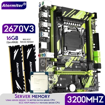 Комплект дънната платка Atermiter X99 AS9 с процесор Xeon E5 2670 V3 CPU LGA2011-3 DDR4 16GB 2X8GB 3200 Mhz REG ECC RAM Изображение