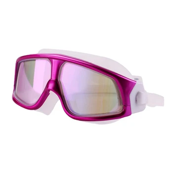 Мъжки и Дамски очила за плуване, гмуркане, удобна силиконова дограма, плажни водоустойчив очила с защита срещу замъгляване и ултравиолетовите Изображение