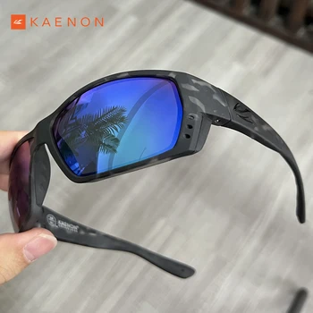Поляризирани слънчеви очила KAENON в Квадратна Рамка, HD UV400, Слънчеви очила 11 Цвята с огледални лещи, спортни очила на открито, колоездене Изображение
