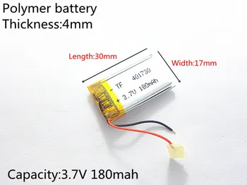 3,7 В, 180 mah, 401730 PLIB; полимерна литиево-йонна батерия за GPS, mp3, mp4, mp5, dvd, bluetooth, модели играчки на мобилни устройства bluetooth Изображение