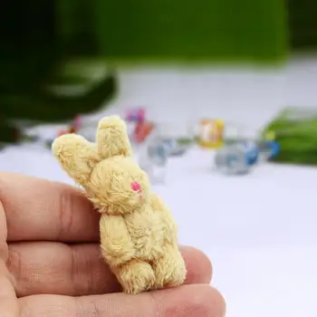 Скъпа играчка-имитатор, Многоцветен мини-кукла, на Тънка работа, Украшающая играчка куклена Къща със Заек и Мече Изображение