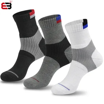 Новост 2023 г., мъжки и Детски дишащи спортни чорапи за бадминтон, дишащи спортни силиконови чорапи с противоскользящим изземване, тенис чорапи МТБ Изображение