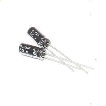 Алуминиеви електролитни кондензатори 4,7 ICF обем 50 В 5*11 мм, 50 4,7 ICF Нов оригинален (50 бр.) Изображение