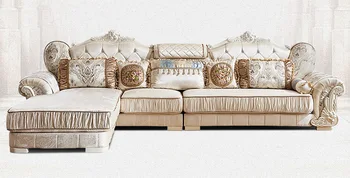 Европейската комбинация от мека мебел лесна текстилен диван за хол, с модерен лек и екстравагантен размер, луксозен комплект за дневна Изображение