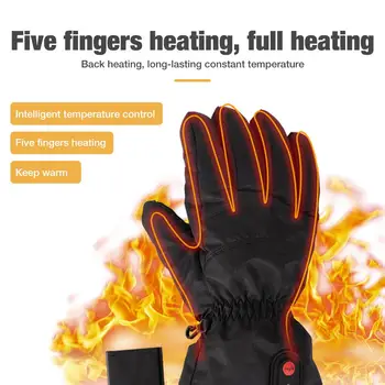 Обогревающие ръкавици USB Акумулаторна Регулируема топло за ръце и Ръкавици с електрически отопляеми мотоциклетни ски зимни ръкавици с топлинна топъл Изображение