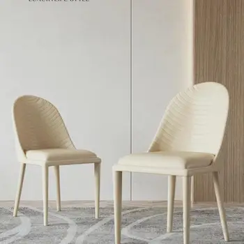Модерен и Луксозен кът за стол от висок клас Home 2021 Нов Дизайн на облегалката на стола за хранене маса маса за хранене, Кожен стол Изображение