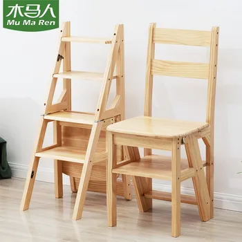 Стол-стълба, домакински стол-стълба, на сгъваем стол-стълба с двойно предназначение, педальная стълба за катерене на закрито, мултифункционален стол butaca Изображение