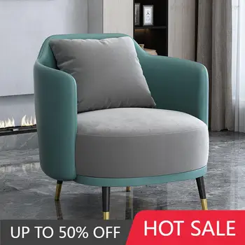 Просто удобен диван, дизайнерски стол, кръгъл диван в скандинавски стил, ергономични Мебели за дневна в стил Канапе в черно и златни цветове Изображение