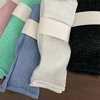 Новите дамски чорапи, дълги пролетни модни дишащи прости свободни чорапи, дамски ежедневни обикновена чорапи в японски стил, свежи цветни чорапи Изображение
