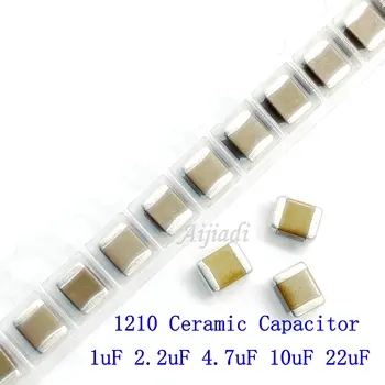 20pcs Керамичен кондензатор с чип 3225 X7R 1210 1 icf 2,2 icf 4,7 icf 10 icf 22 icf 10 16 25 50 100 250 В MLCC Изображение