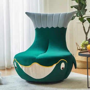 Нов въртящи разтегателен диван-фотьойл интернет-знаменитост, стол за почивка с животни-китове, стол-акула, разтегателен диван и балкон за мързелив човек в малък апартамент Изображение
