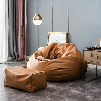 Стол-диван от стиропор, кожен диван-чанта, хол, спален комплект, Офис мързелив диван-чанта, унисекс, модерен диван с проблясващи интериор Изображение