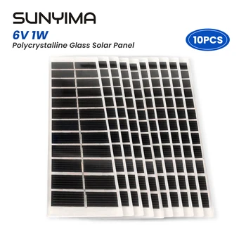 10шт SUNYIMA 137*44 6V1W поликристаллическая стъклен соларен панел поликристаллическая силиконовата плоча Изображение