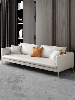 Скандинавски италиански минималистичен текстилен диван, малък апартамент, хол, модерна минималистичная технология, текстилен диван Изображение