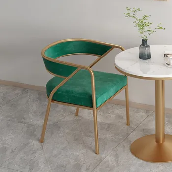 Трапезни столове с опора за гърба за дневна, дизайн на ресторанта, кожен италиански офис стол за почивка, Мебели за дома в скандинавски стил Sillas Изображение