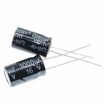 Алуминиеви електролитни кондензатори 1000 uf Обем 16 10*13 mm, 16 На 1000 uf, Нов оригинален (10 бр) Изображение
