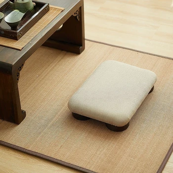 Японската ниска пейка-табуретка Татами Китайските Чаени столове за коленопреклонения Хоп за дневна Детска пейка Столче за медитация Изображение