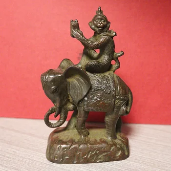 Китайската традиционна маймуна Луи, статуя на слон Фън шуй, Начало декор, аксесоари за бродерия, антикварни животни, настолни украса Изображение