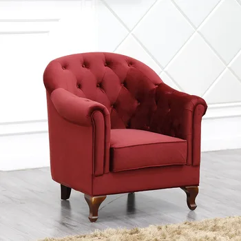 Американското лесно луксозен стол с подлакътници, кафе в Хотела, тигровое стол, червена кърпа, мека чанта с катарама, единичен разтегателен диван и фотьойл Изображение
