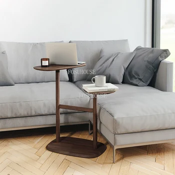 Масичка за кафе в скандинавски стил, Модерни минималистични диван за хол, Квадратна Масичка от Бук, Мебели за Дома, малка странична масичка от масивно Дърво Изображение