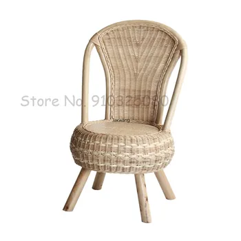 Естествено стол за дневна, Мебели за дома, оплетка Стол от ратан, малко Стол, модерен Прост балкон за почивка, единични столове TG Изображение
