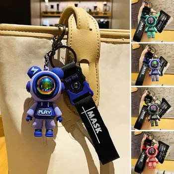 Ключодържател с анимационни мечка цип, сладка кукла-мечка-астронавт, ключодържател, за окачване на чанти, няколко автомобилни ключодържатели, креативна чанта-чар, аксесоари Изображение