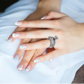 Годежен пръстен с титанов щанга с покритие, Годежен пръстен, Годежен пръстен, Фини Эстетичные Пръстени За жени, Безплатна Доставка Anillos Изображение