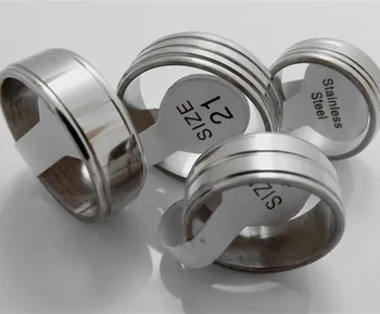 Продажба на едро 100 бр нови качествени пръстени от неръждаема стомана Изящни бижута пръстени Изображение